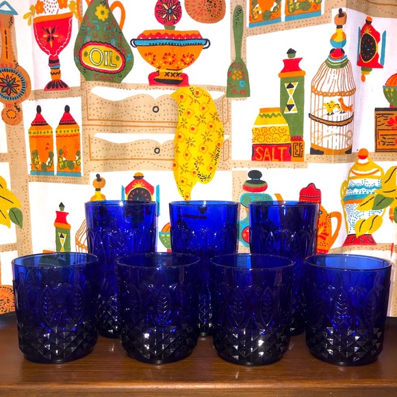 Royal Sapphire Arcoroc Vintage Glasses